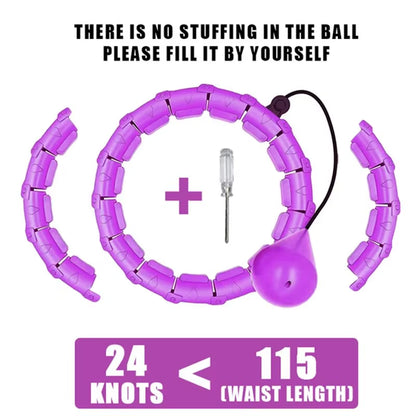 Weighted Sports Circle Hoops for Adults Weight Loss plus Size for Adults Smart Exercise 2 in 1 Adjustable with Detachable Knots