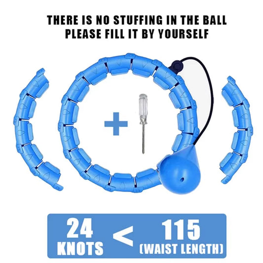 Weighted Sports Circle Hoops for Adults Weight Loss plus Size for Adults Smart Exercise 2 in 1 Adjustable with Detachable Knots
